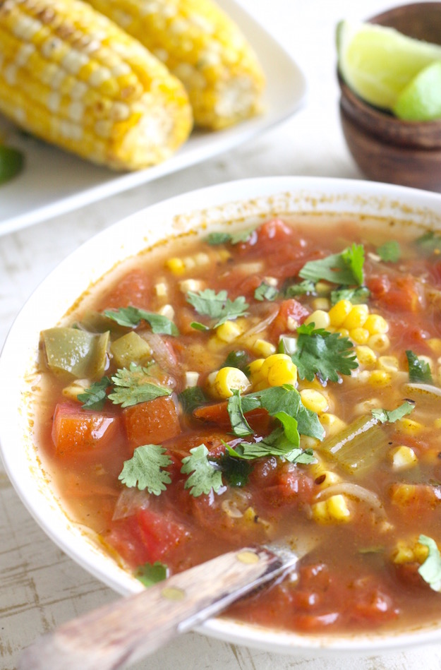 Thai Tom Yum Soup with Grilled Corn recipe by SeasonWithSpice.com