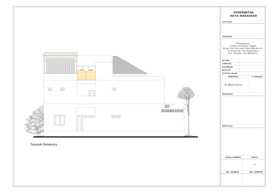 Contoh gambar kerja rumah minimalis 2 lantai bergaya timur tengah