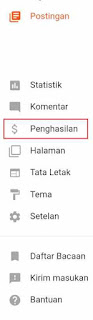 Menu Penghasilan Blogger Menu Penghasilan Blogger