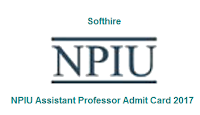NPIU Assistant Professor Admit Card