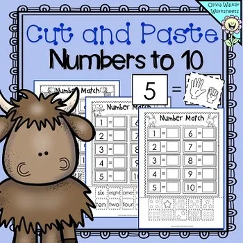 https://www.teacherspayteachers.com/Product/Matching-Numbers-to-Ten-Cut-and-Paste-Match-to-10-Worksheets-Printables-2050625