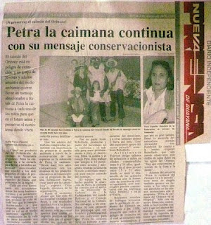 Promoviendo mensajes conservacionista con parte del elenco de Petra la Caimana