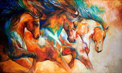 horse wild oil painting baldwin marcia run mustangs horses paintings canvas trio running abstract fine artist painted prints mustang artwork
