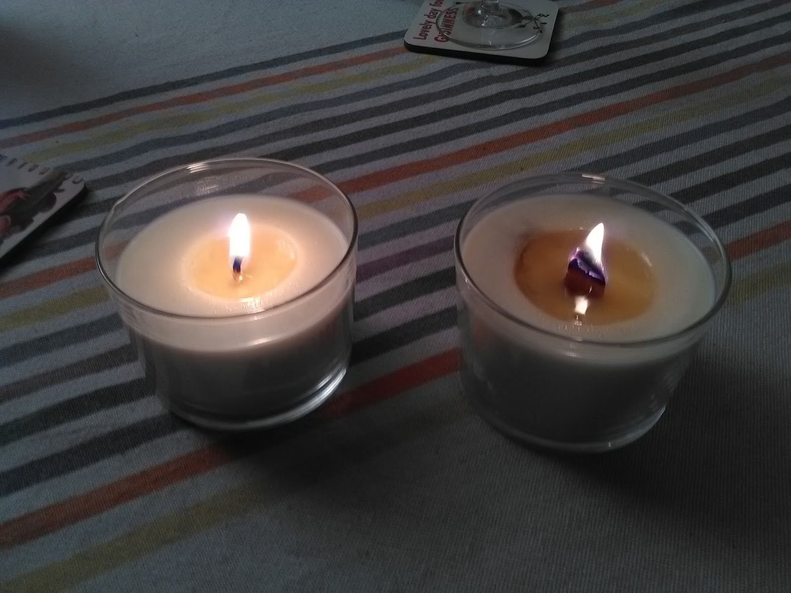 Soy wax and cocoa butter candles