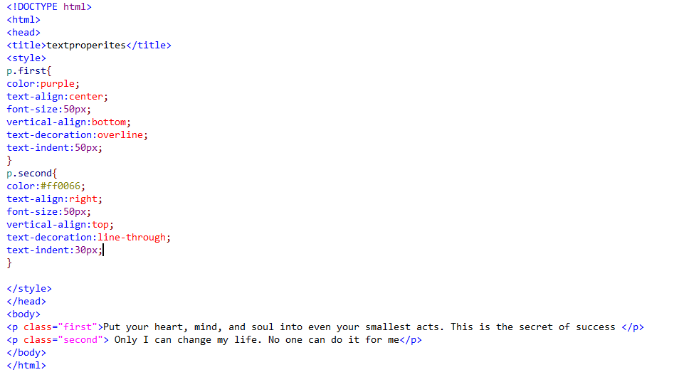 Urgetocode Text Properties In Css