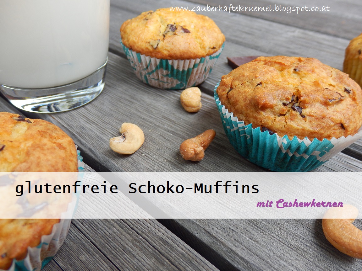 Zauberhafte Krümel: [Rezepte]: glutenfreie Schoko-Muffins mit Cashewkernen