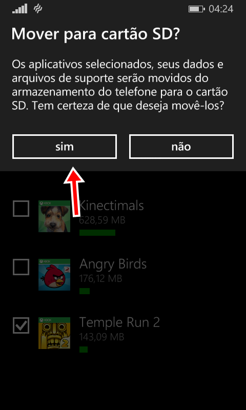Windows Phone 8.1: Mover jogos e aplicativos para o cartão de memória