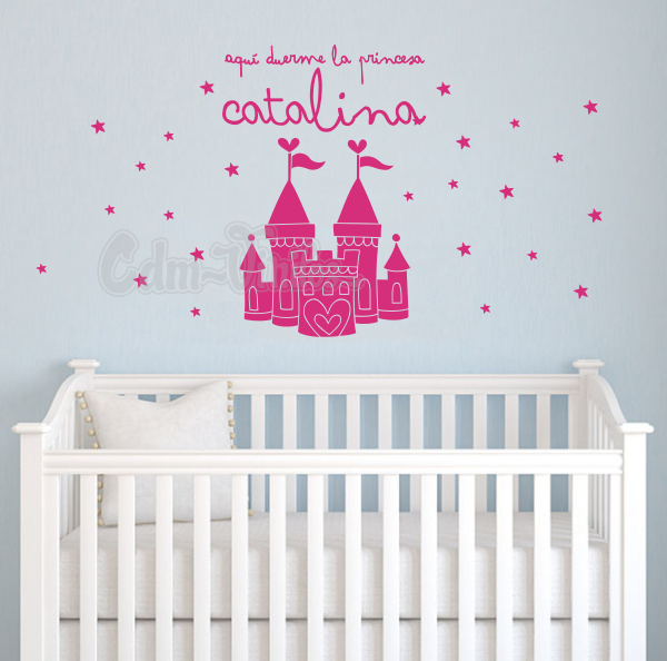 Vinilo Decorativo Castillo Con Estrellas Aqui Duerme La Princesa W343 Cdm Vinilos Decorativos Para Pared Y Vidrieras Vinilos decorativos para bebes nenes. cdm vinilos decorativos para pared y