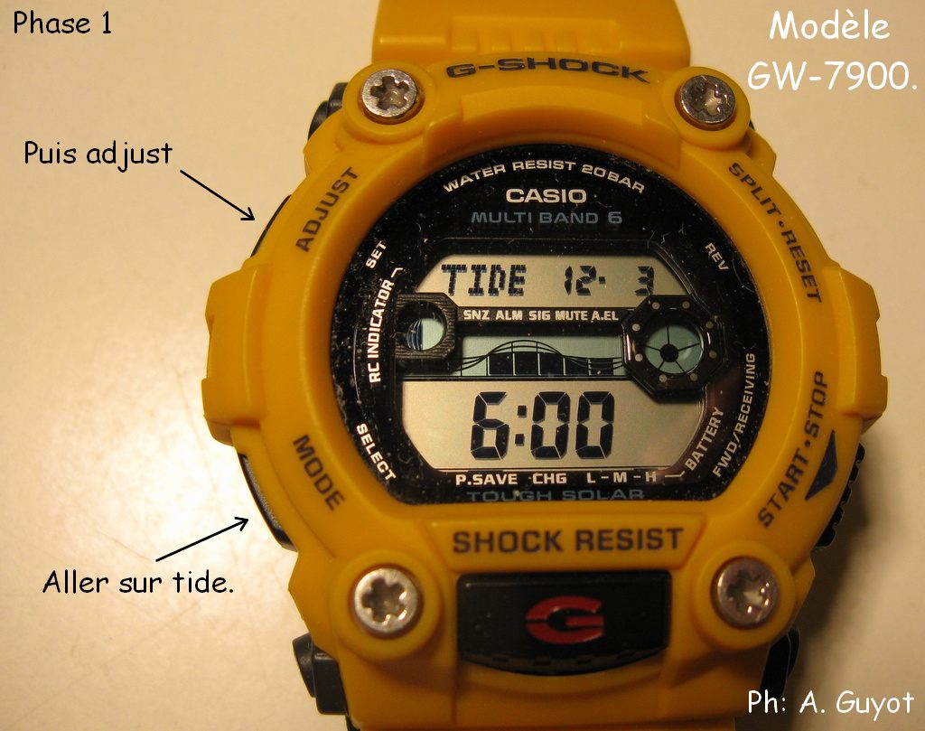 Oiseaux Des Pyrenees 64 Comment Regler L Horaire De La Maree Sur Sa Montre Solaire Casio Ayant Comme Fonction L Indicateur De La Maree