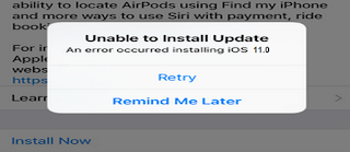 iOS 11 Error Message