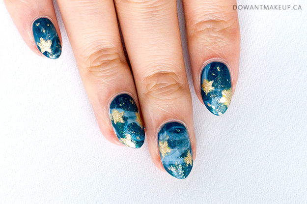Galaxy stars nail art