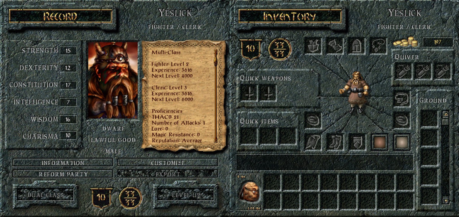 Best cRPGs Yeslick, Baldur's Gate 1 BG1 Companion