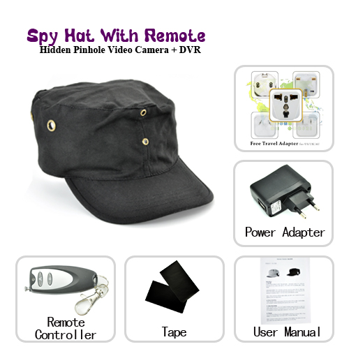Spy Equipment Camera Spy Hat With Remote Hidden Pinhole Video Camera DVR