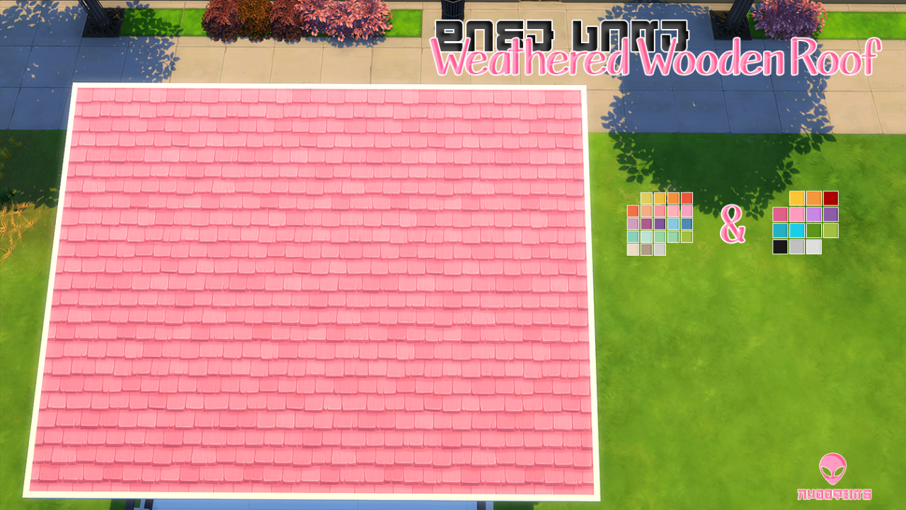 Sims 4 CC's The Best Weathered Wooden Roof Recolors by Kyootxims