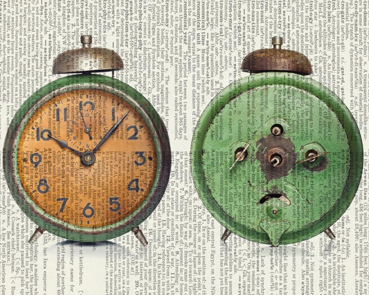 05-Vintage-Alarm-Clock-Jean-Cody-Vintage-Dictionary-Page-Art-Prints-www-designstack-co