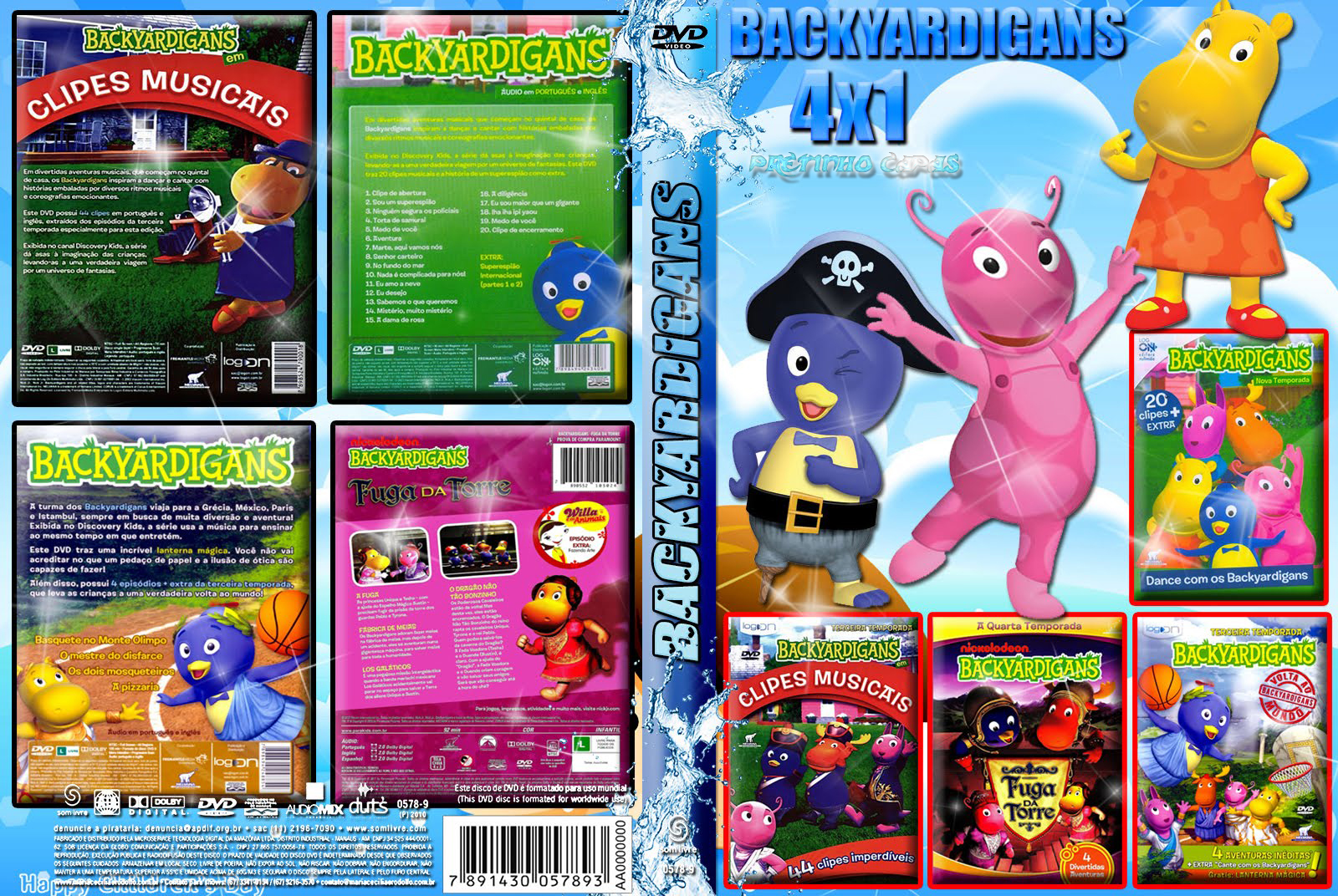 Capas Brasil Grátis 2 Backyardigans 4 em 1 Capa DVD