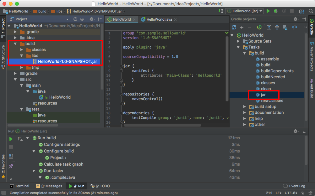 IntelliJ로 Gradle Java Project 생성부터 Runnable Jar 생성 까지 My Programming