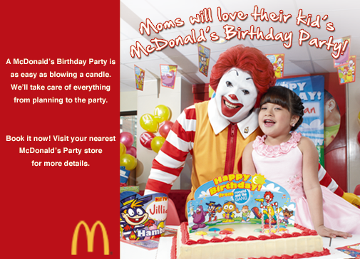 McDonald's Party Packages