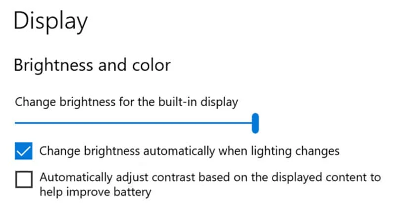Disable Content Adaptive Brightness Control in Windows 10