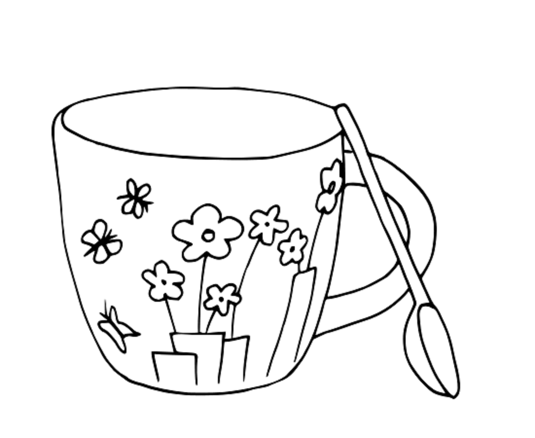 Coffee Cup Coloring Drawing Free wallpaper