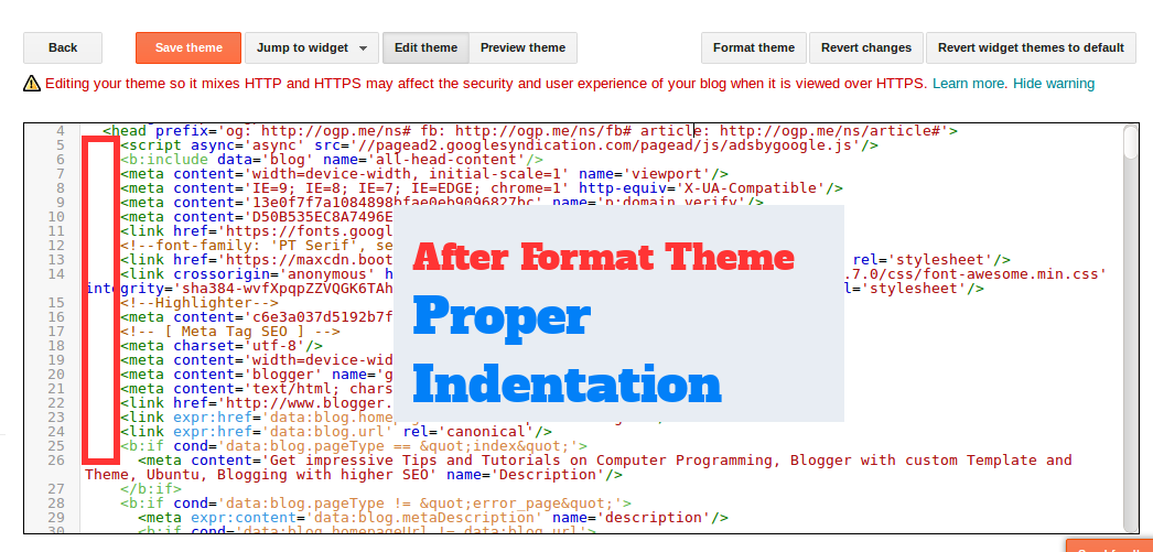 After format theme blogger