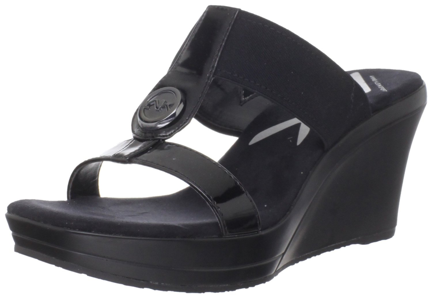 Black Wedge Sandals: 3 Inch Black Wedge Sandals