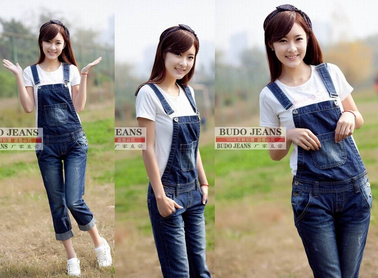 Sexy Jeans Overalls Cute chinese girls in sexy Overalls and Shortalls