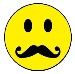 Yellow Smiley with rounded Mustache