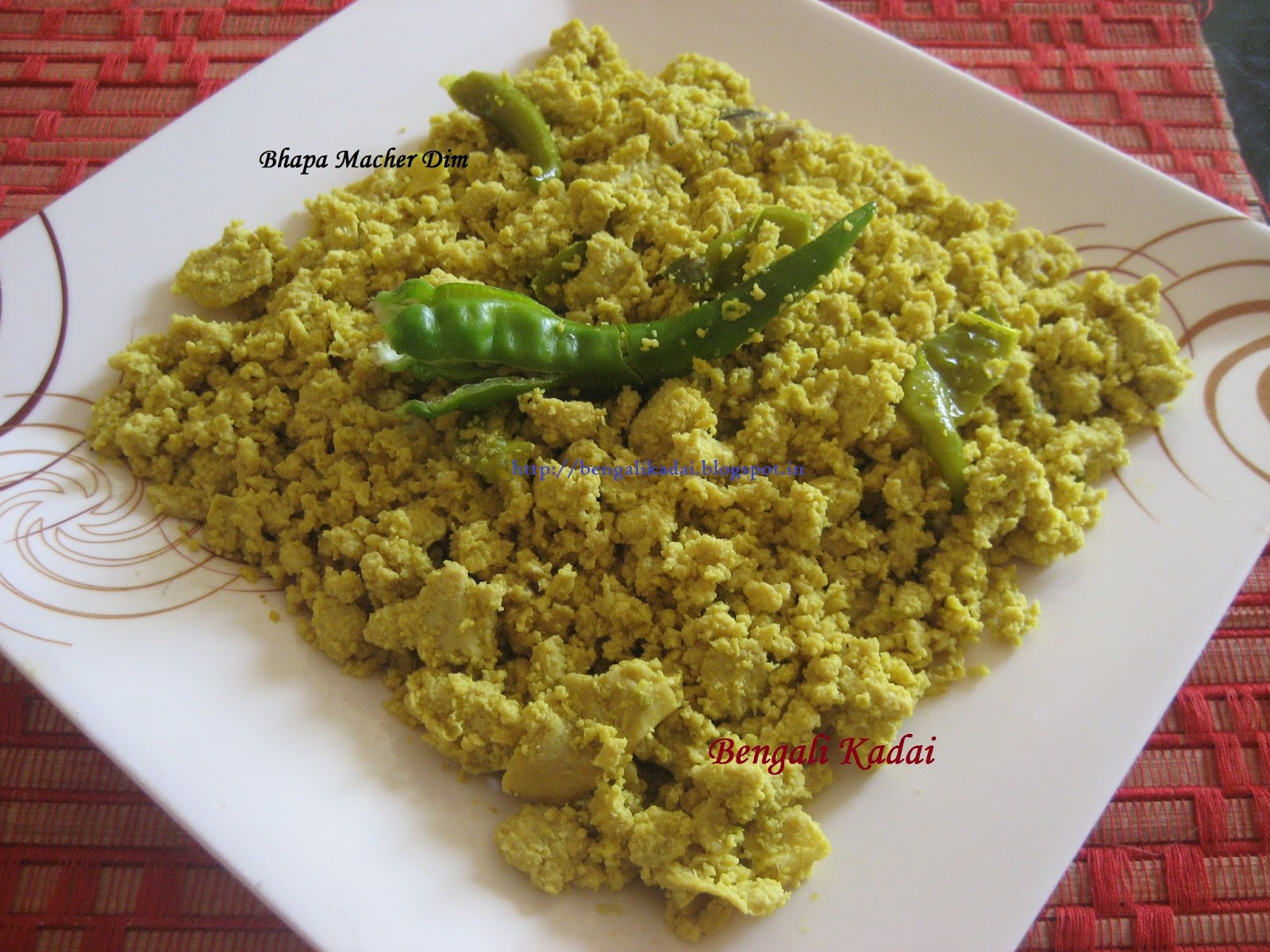 Macher Dim Recipe Bengali Kadai: Bhapa Macher Dim (Steamed Fish Egg)