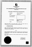 Fiona's Licensed Certificate
