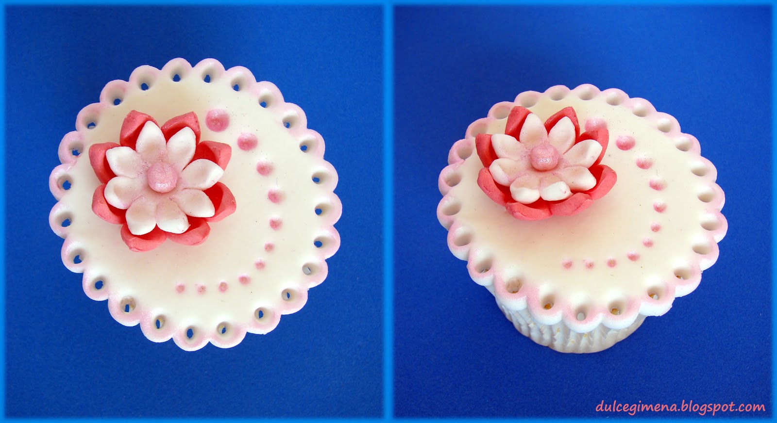 Cupcake decorado con fondant | Dulcegimena