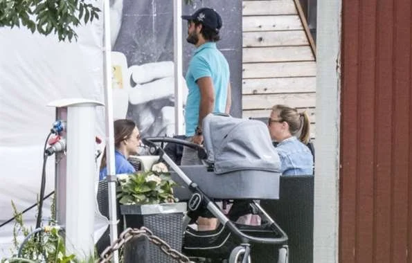 Prince Carl Philip, Prince Alexander and Princess Sofia Hellqvist of Sweden were seen at a lunch