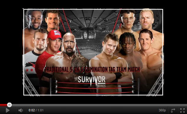 WWE Survivor Series 2011 Traditional 5 on 5 Elimination Tag Team Match