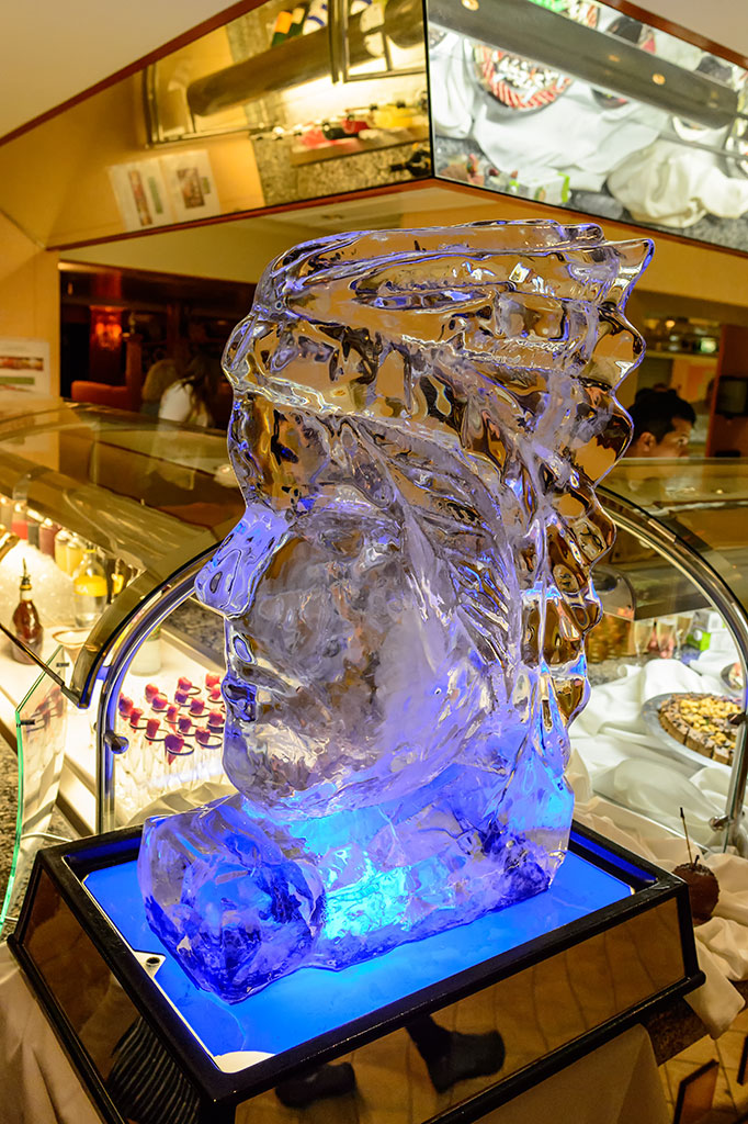 Native American Ice Carving display during Chocoholic Buffet on the Norwegian Pearl