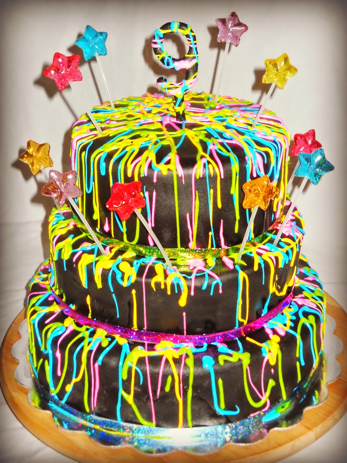 Mandys Cakes 80s Themed Neon Cake