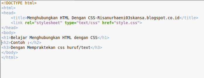 Menghubungkan HTML dengan CSS - Risanurhaeni