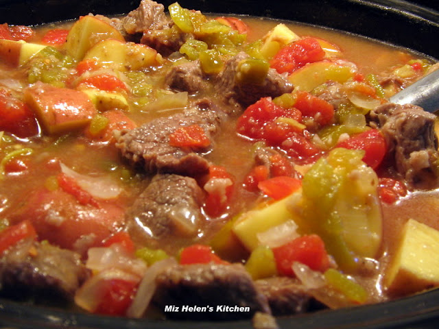 Slow Cooker Green Chili Stew at Miz Helen's Country Cottage
