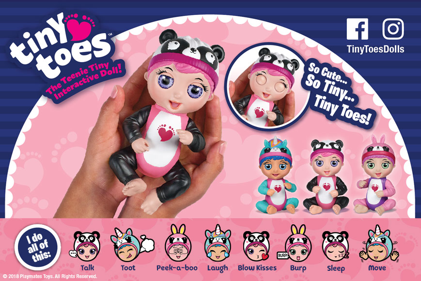 Playmates Toys Tiny Toes Interactive Doll Ticklish Tess for sale online 