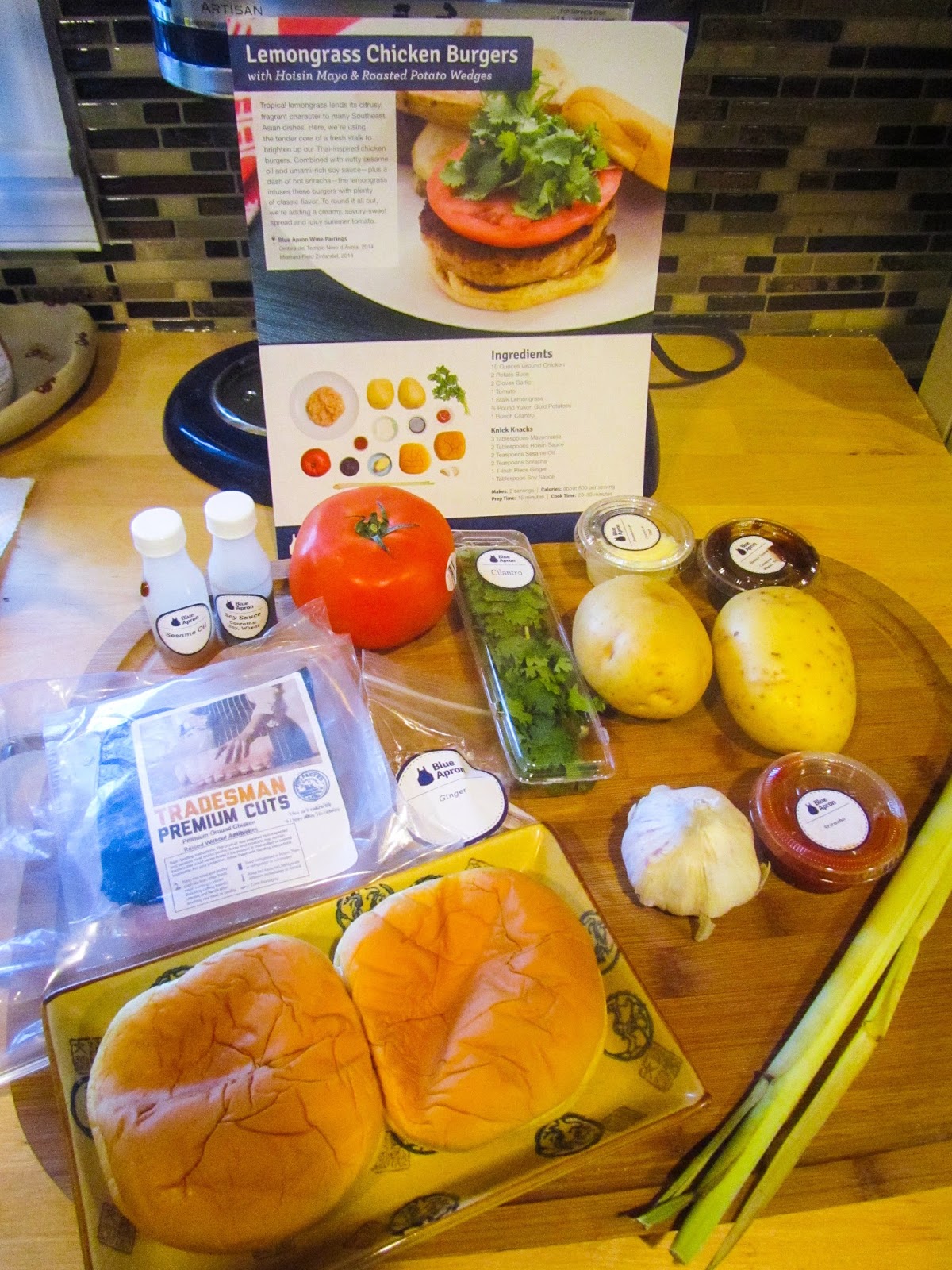 Not a Boomerang Blue Apron Lemongrass Chicken Burgers
