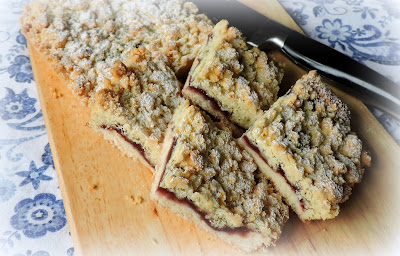 Cherry Crumble Tray Bake