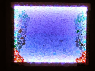 Illuminated sea glass picture