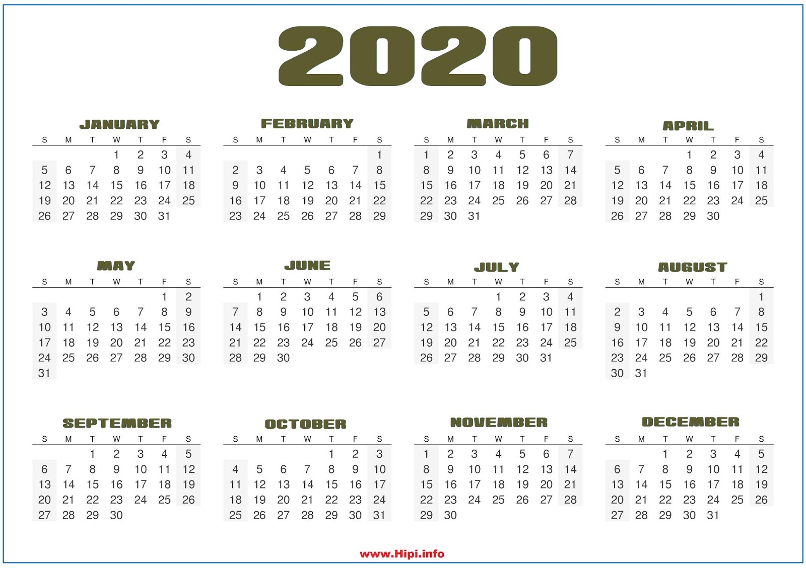 calendars printable twitter headers facebook covers 2020 annual calendar printable