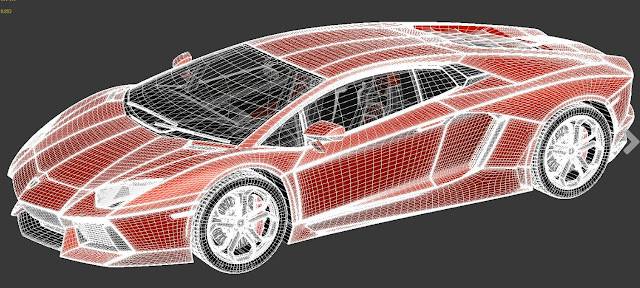 3dsMax高精度Lamborghini汽车3D模型下載