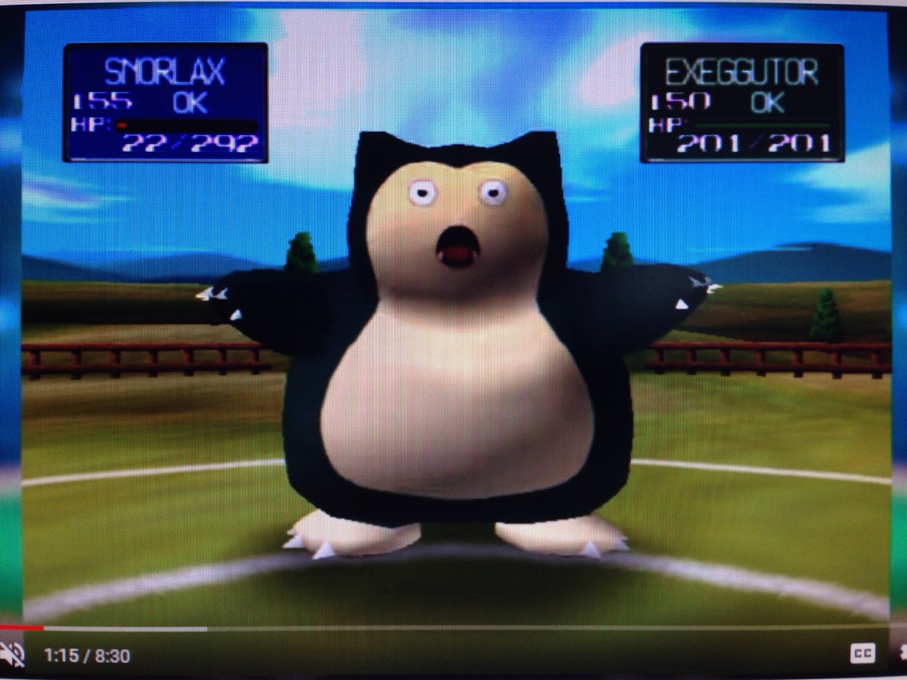 Snorlax's opened Eyes.