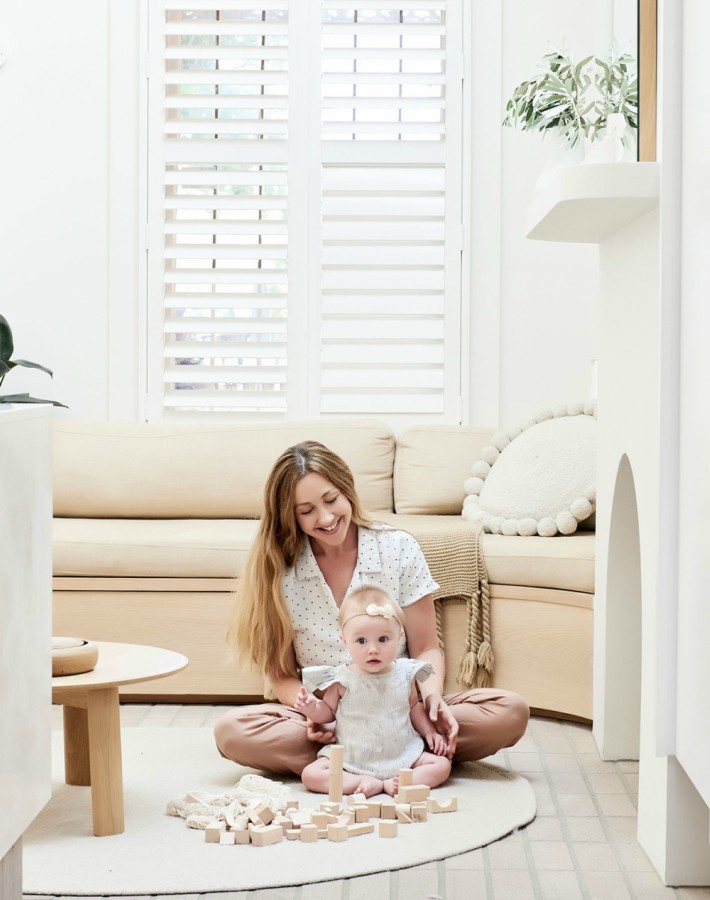 Una encantadora tiny home en color rosa empolvado