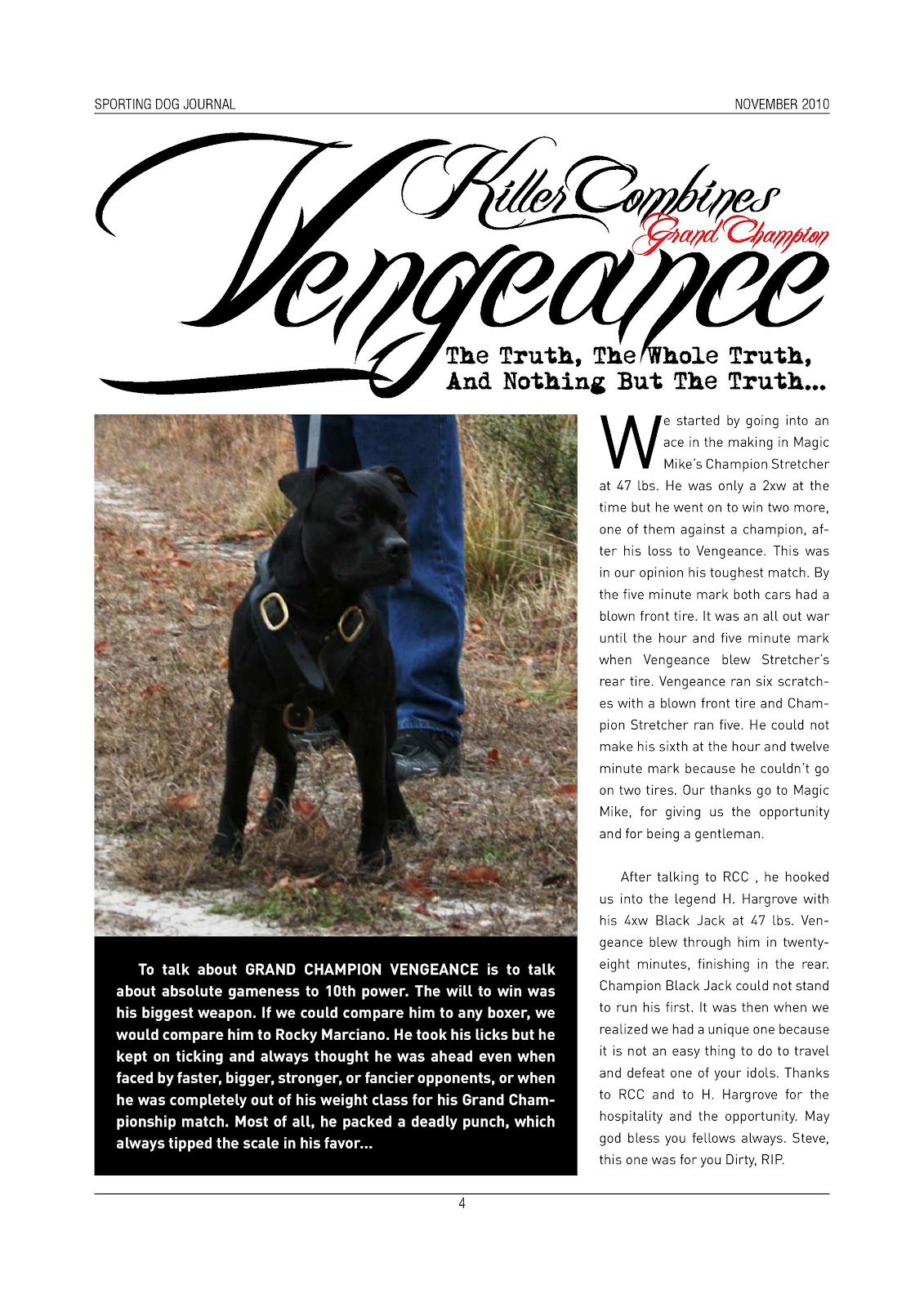 Game Dog World SPORTING DOG JOURNAL NOVEMBER/2010