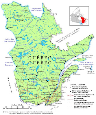 Map of Canada Regional City in the Wolrd: Quebec Map Regional Political ...