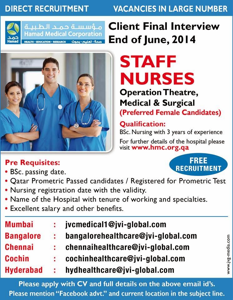 nurse job vacancies in qatar hospitals job circular