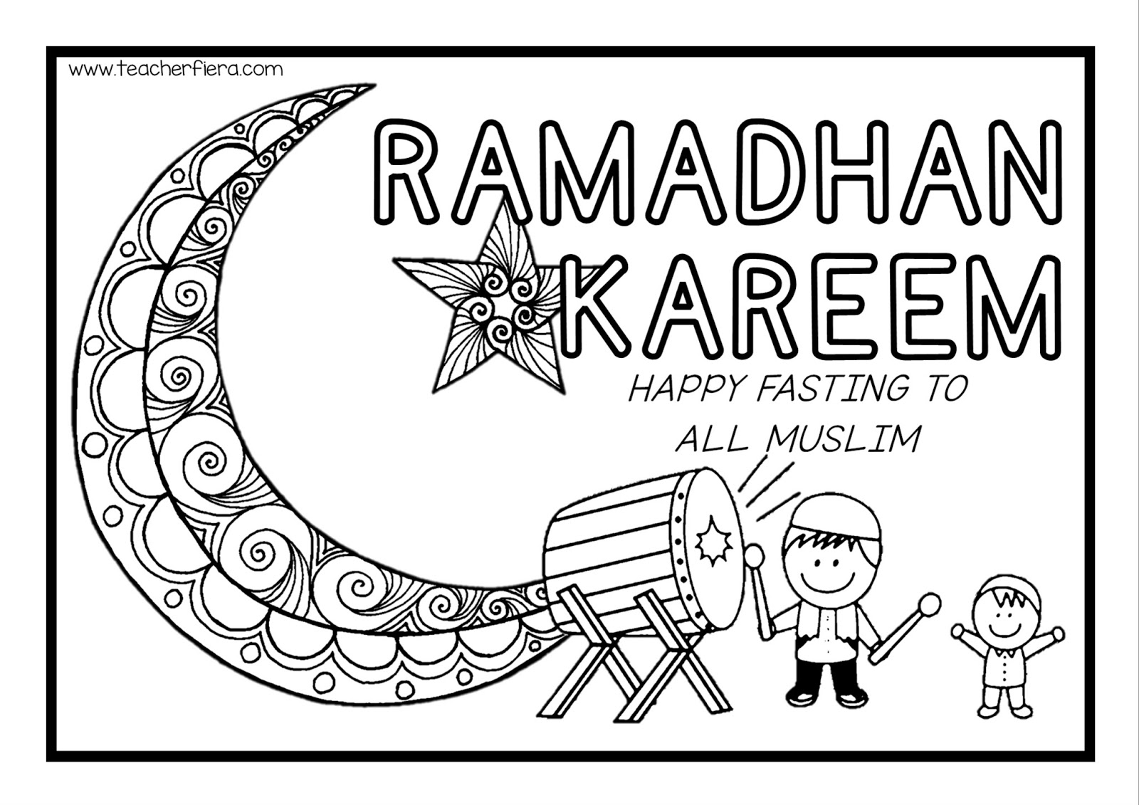 RAMADHAN KAREEM COLOURING SHEETS