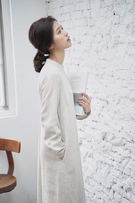 溫室花園 米線斜排釦洋裝